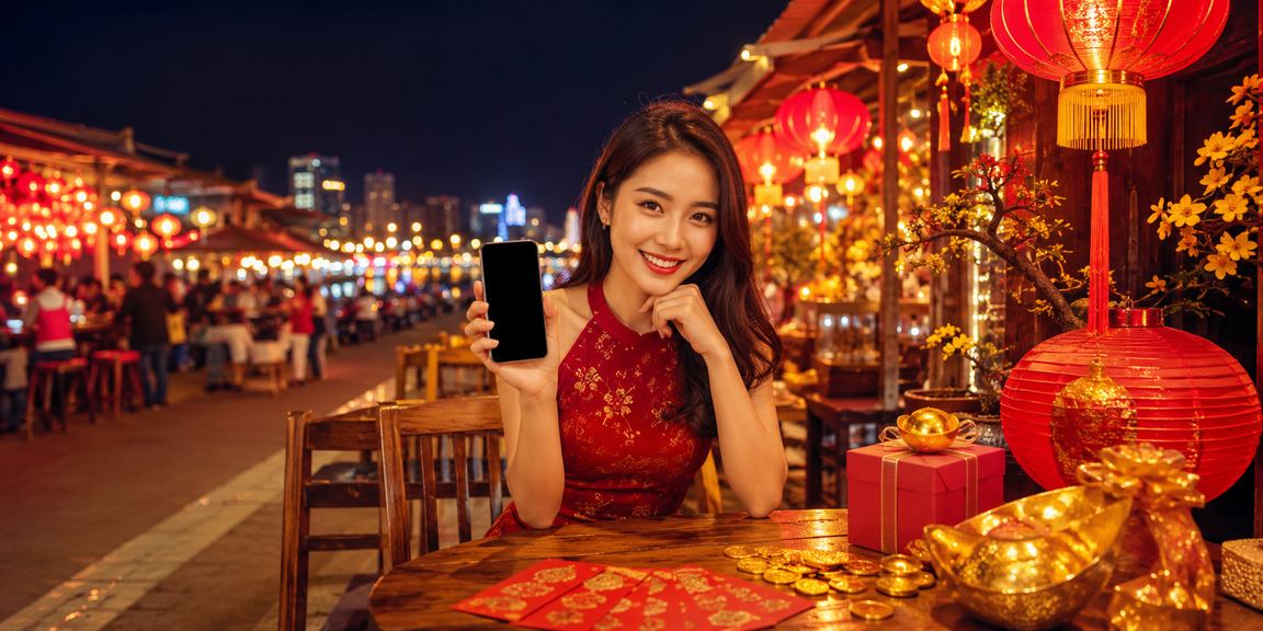 Người chơi tại Nha Trang kiểm tra voucher khuyến mãi 4211 bên tách cà phê buổi sáng